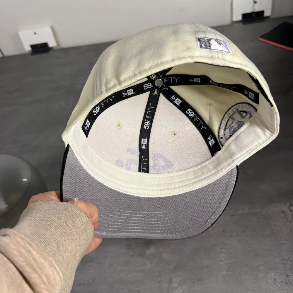 Hat Club Houston Astros Colt .45s New Era Cap 7 1/8 Off White Black Silver Metal